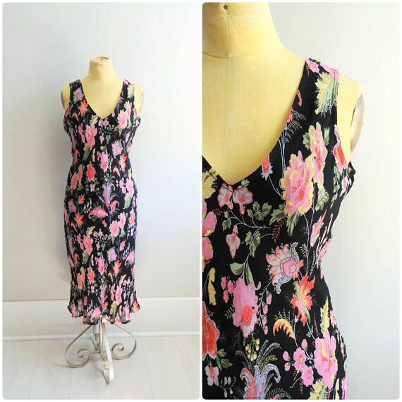 Medium Vintage 1990s does 30s Rayon Chiffon Summer