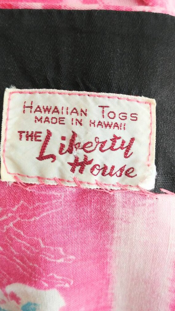 XS Vintage 1940s Hawaiian Dress Liberty House Fab… - image 9