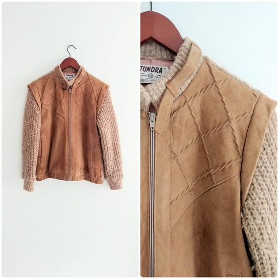 Medium Vintage Womens Suede Sweater Jacket 1970s B