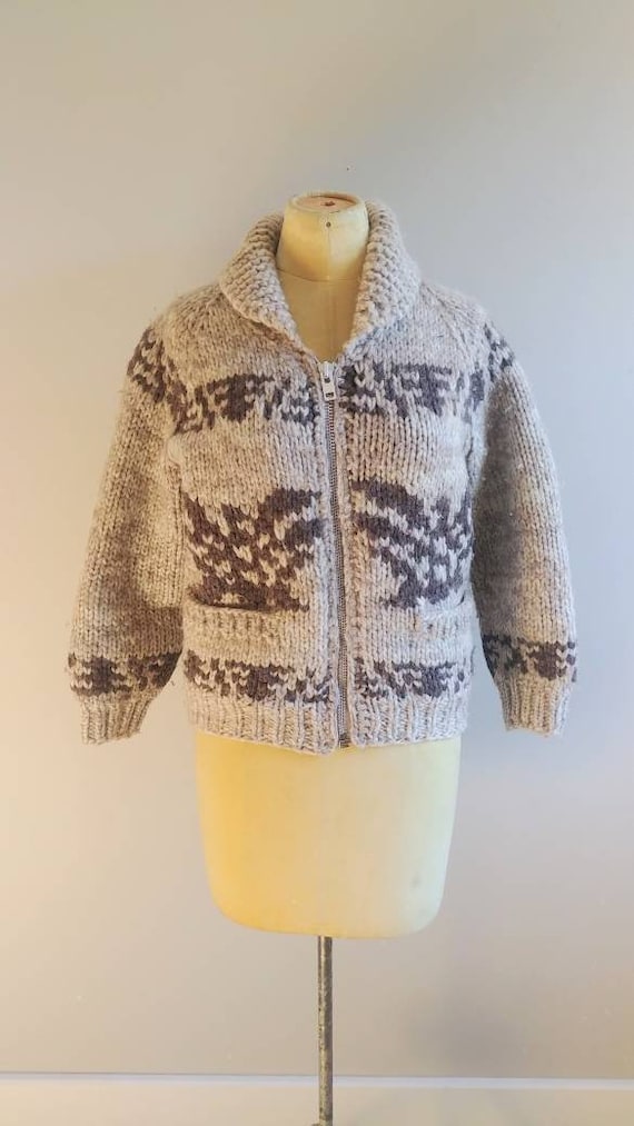 XSmall Vintage Wool Knit Cowichan Style Sweater E… - image 2