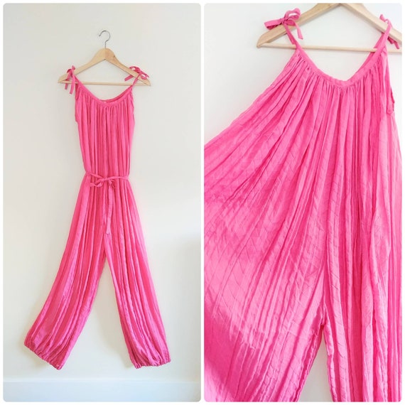 RESERVED /// Medium Large Vintage 1970s Pink Gauze