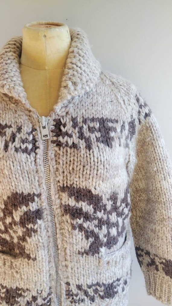 XSmall Vintage Wool Knit Cowichan Style Sweater E… - image 6