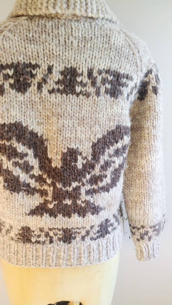 XSmall Vintage Wool Knit Cowichan Style Sweater E… - image 7
