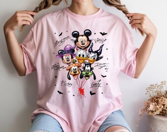 Disney Halloween Balloon T Shirt, Spooky Mickey And Friends Tee, Witch Pumpkin Costume Shirt, Fall Party Graphic Apparel