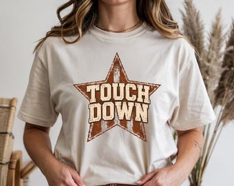 Touch Down Football Shirt, Vintage Football Fan Tee, Game Day Graphic T Shirt,