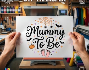 Mummy To Be Halloween DTF Transfer, Spooky Baby Shower Shirt Print