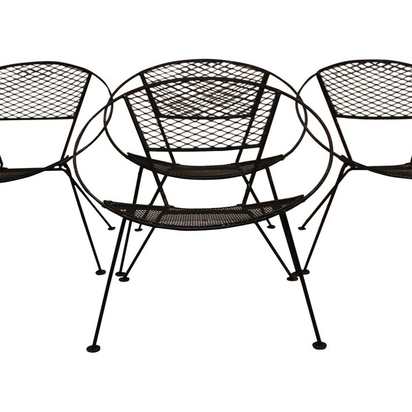 Set of Four Salterini Hoop Patio Chairs