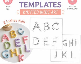 Tiny Knitted Wire Alphabet Pattern | PDF | Printable Wire Letter Template | DIY Keychains, Bag Charms