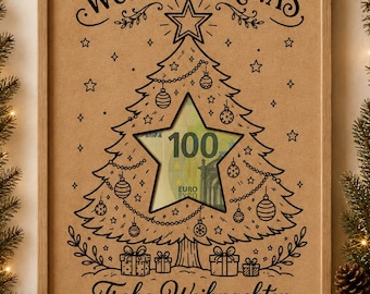 Geldgeschenk Weihnachten PDF | Wünsch dir was | DIY Geldgeschenk zum Ausdrucken | Weihnachtsgeschenk | Sofort Download | Geldschein Geschenk