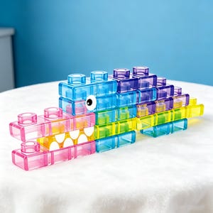 Silicone Jelly Building Blocks Stacking Toy Set,Fidget Sensory Toy,Stress Relief Pop It Blocks,Kids Autism Calming Toy image 1