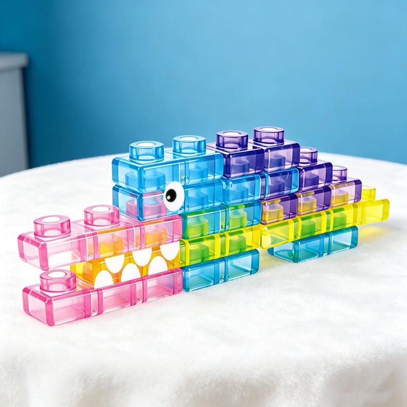 Silicone Jelly Building Blocks Stacking Toy Set,Fidget Sensory Toy,Stress Relief Pop It Blocks,Kids Autism Calming Toy image 1