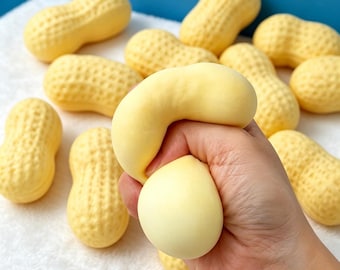 Slow rising peanut squishy toy,stress relief fidget toy,soft peanut squeeze toy,anxiety sensory toy,kids adult calming gift
