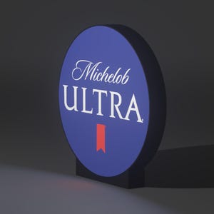 Michelob ULTRA LED-ljusskylt | 3D-utskriven LED-öllampa för skrivbordet | Accentbelysning för hemmabar, man cave och she shet
