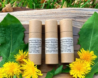 orange dandelion tallow lip balm + 3 tubes + free shipping