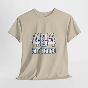 404 Not Found glitch graphic T-Shirt | tech error, retro pixel aesthetic