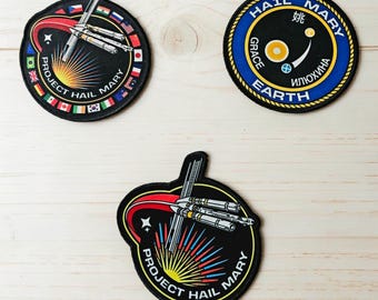 Project Hail Mary Logo Iron-On Patch – Embroidered Space Mission Badge