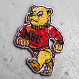 Vintage Morgan State U Bear Sew On Patch, homecoming, HBCU pride, black sorority, fraternity, bling, for Crocs, custom apparel, melanin