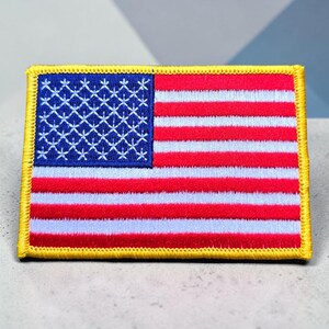 USA Embroidery Hoop Iron-On Patch – 3" x 3.5" Embroidered Sewing Craft Badge