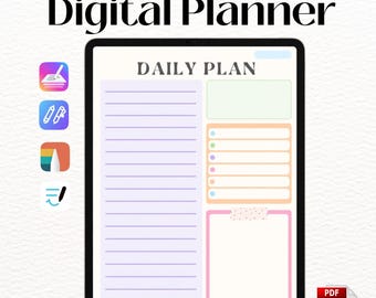 デジタルデイリープランナーPDF、iPadプランナーテンプレート、Goodnotesデイリーインサート、毎日のToDoリスト、ミニマリストデジタルプランナー、即時ダウンロード