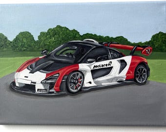 McLaren Senna Acrylic Painting, on an A4 Canvas