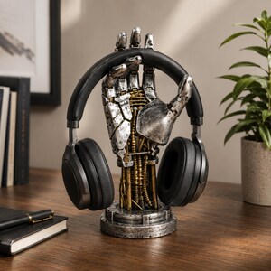 Soporte para mando de robot, organizador de escritorio para videojuegos, soporte para mando de juegos de ciencia ficción, soporte para teléfono, accesorio de escritorio para gamers, regalo tecnológico