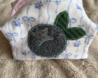 Handmade 17" by 11" patchwork makeup bag