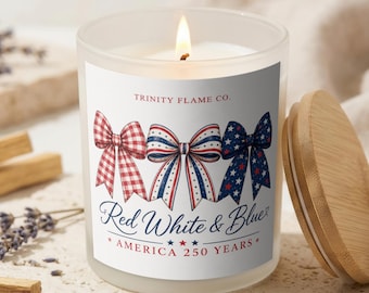 250th anniversary candle, America's 250th birthday, 4th of july candle, American candle, 4th of july gifts, patriotic candle decor gifts
