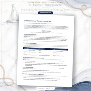 50 Plus Resume Template | Experienced Worker Resume + Overqualified Interview Scripts + LinkedIn Checklist