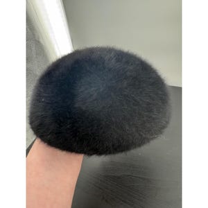 Boina Kangol negra de angora con detalle de lazo, fabricada en Inglaterra, estilo vintage Y2K imagen 4
