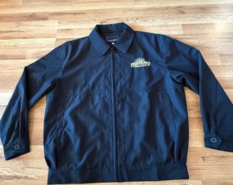Vintage Fremont Hotel & Casino Jacket Black Zip Up Frey Ling USA L Embroidered