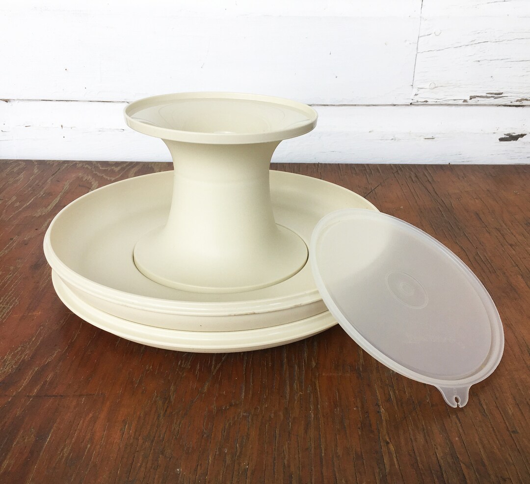 Tupperware Serveitall Set Cake Stand Chip and Dip Etsy