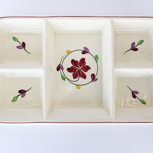 Ceramic Relish Vegetable Hors D&#39;oeuvre Antipasto Tray Dish Hand Painted