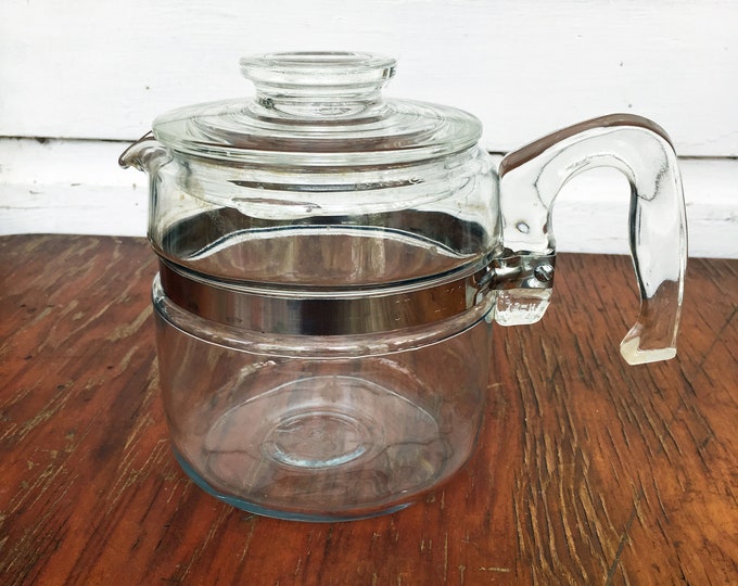 Pyrex 4 Cup 7754B Glass Stovetop Coffee Pot Vintage Etsy