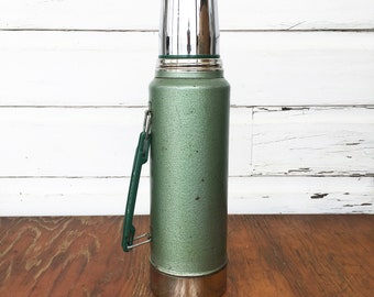 Vintage Stanley Stainless Steel Green Thermos / Stanley Vacuum Sealed  Thermos With Handle Model A-944DH Quart Size 