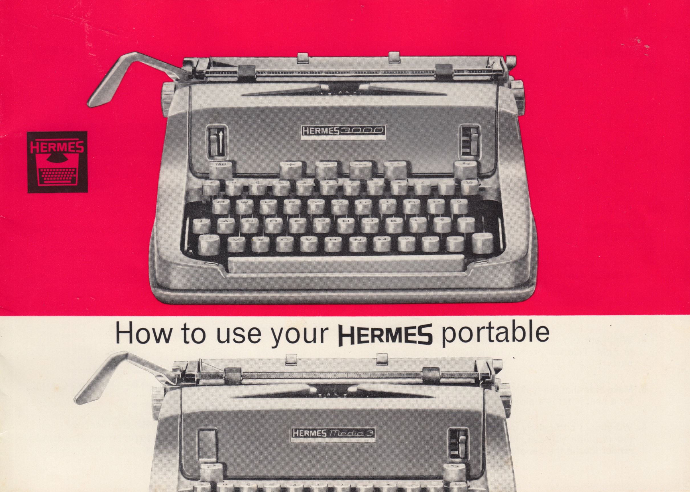 HERMES3000 タイプライター　レア　アンティーク　説明書あり HERMES3000 タイプライター レア アンティーク 説明書あり
