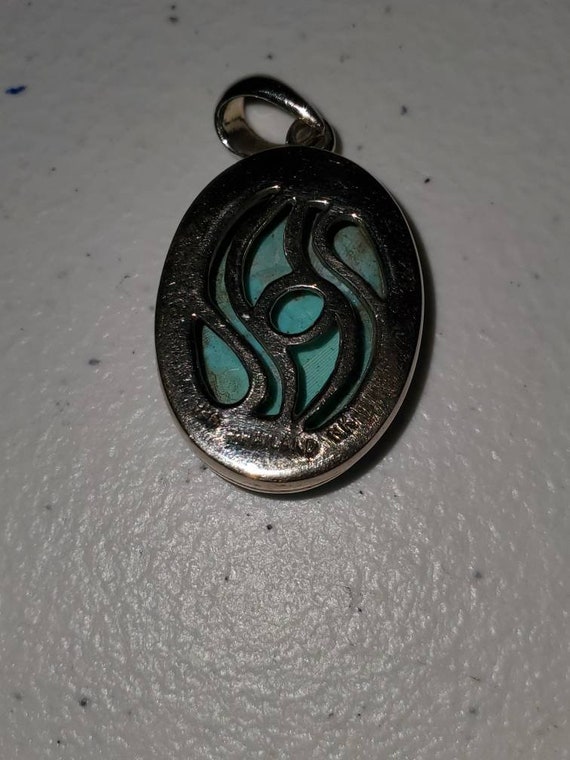 NK Turquoise and Sterling Silver Pendant - image 2