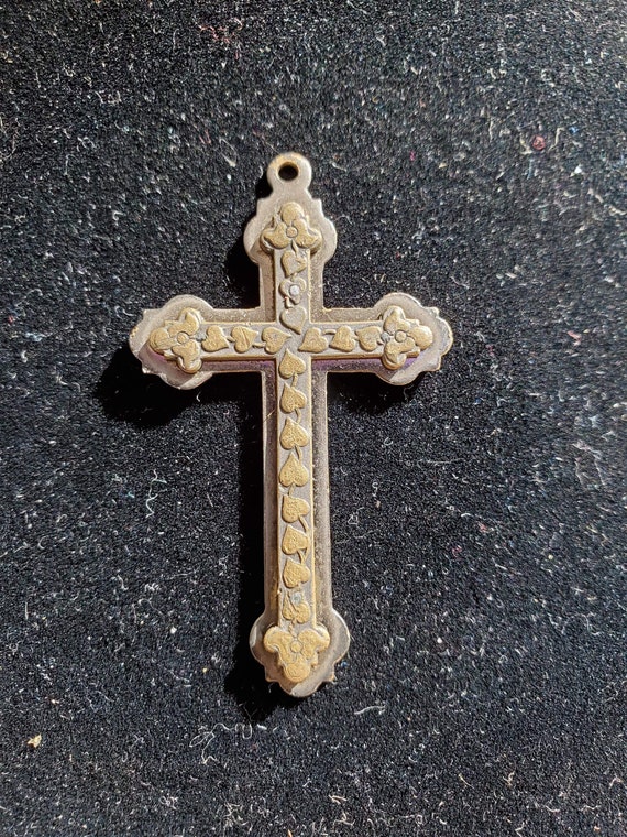 Sterling Silver Over Brass Italy Cross Pendant