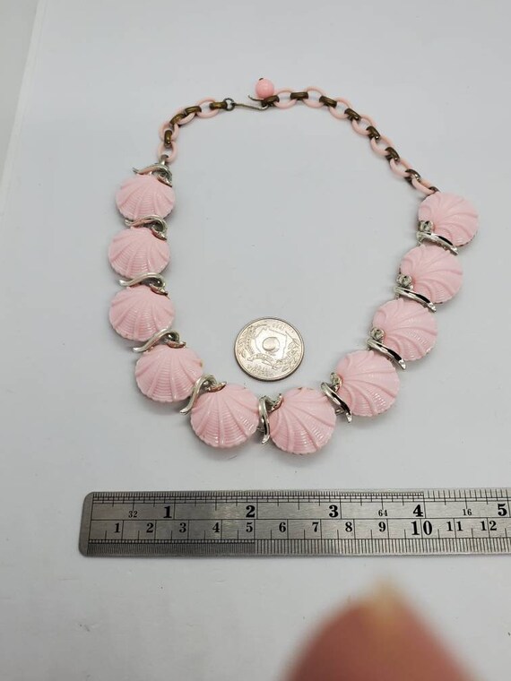 Lisner Barbie Pink Shell Silver Tone Celluloid Ch… - image 8
