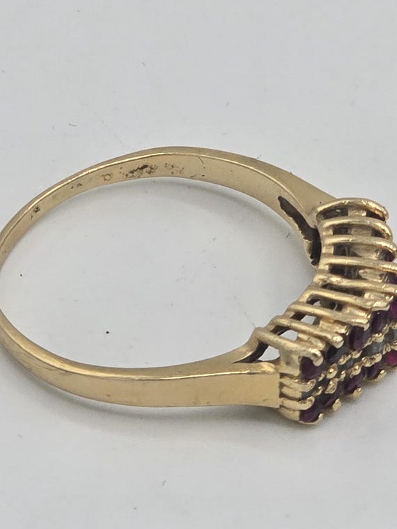 Ruby Diamond And 14 Karat Yellow Gold Vintage Clu… - image 4