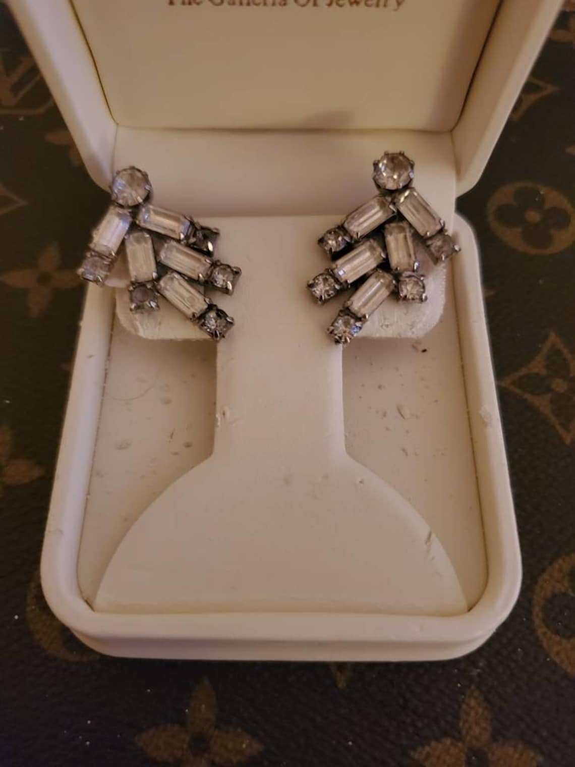 Vintage Weiss Rhinestone Clip On Earrings Etsy