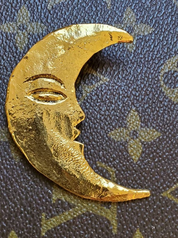 Carole Saint Germes Paris Half Moon Gilt Brooch V… - image 2