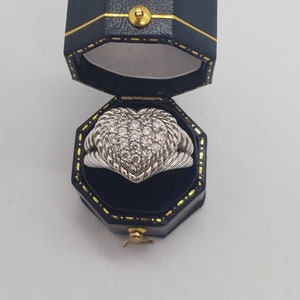 Judith Ripka DIAMONIQUE AND STERLING Heart Ring Size 8.5