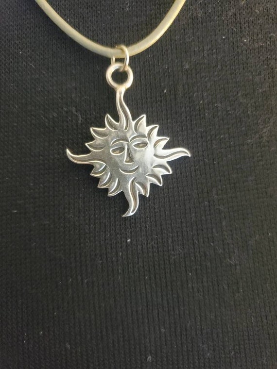 Taxco Sterling Silver Rising Sun Pendant Necklace