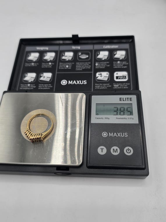 Ruby Diamond And 14 Karat Yellow Gold Vintage Clu… - image 7