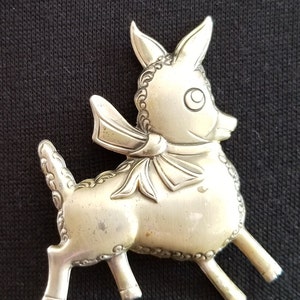 Vintage Sterling Silver Donkey Brooch OB Otsey Barton
