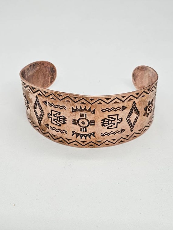 Navajo Antique Solid Copper Cuff Bracelet