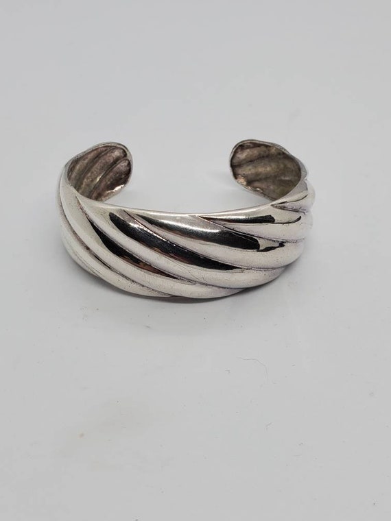 Estate Sterling Silver Wave Bracelet 27.2 Grams