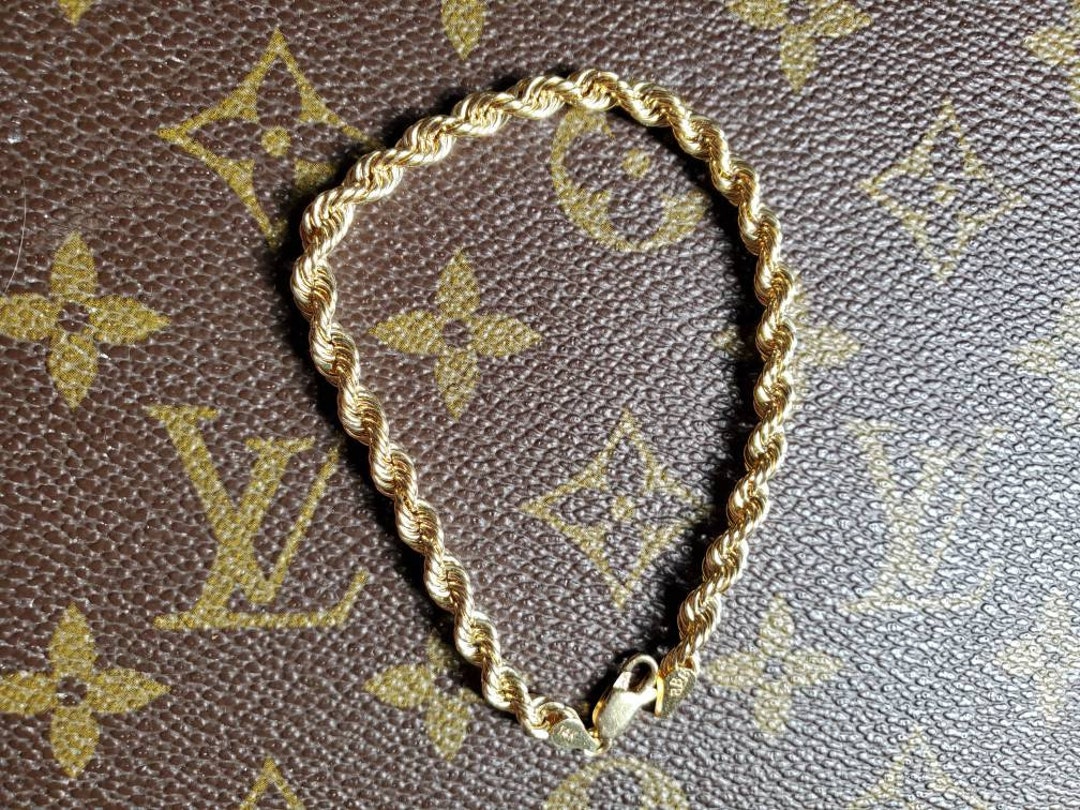 Bailey Banks and Biddle 4.5 Mm 14 Kt Yellow Gold Rope Bracelet 3.9