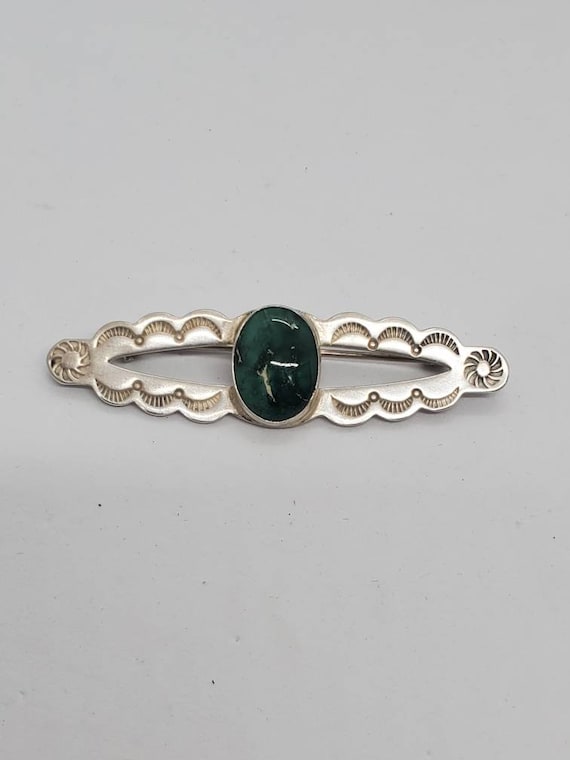 Antique Malachite And Sterling Silver Hand Engrave