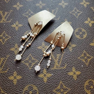 Susan Cummings VERY RARE Sterling Silver and Rose Quartz Earrings